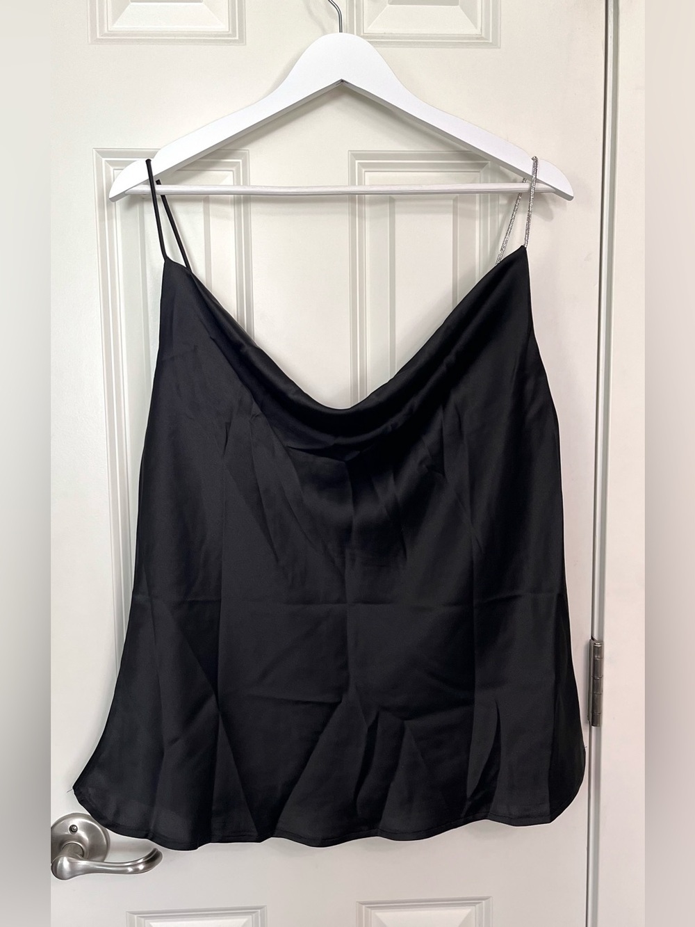 Impressions Black Satin Cowl Neck Camisole NWOT